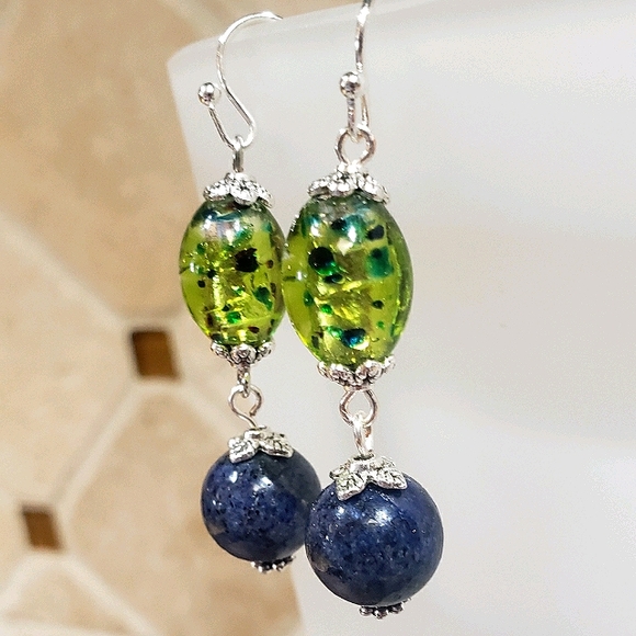 Be My Huckleberry Sodalite Hand Crafted Earrings - Picture 1 of 6